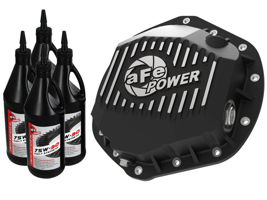 aFe Power Pro Series Rear Differential Cover Black w/Machined Fins & Gear Oil 14-18 RAM 6.7L Diesel - Burkken Auto Parts