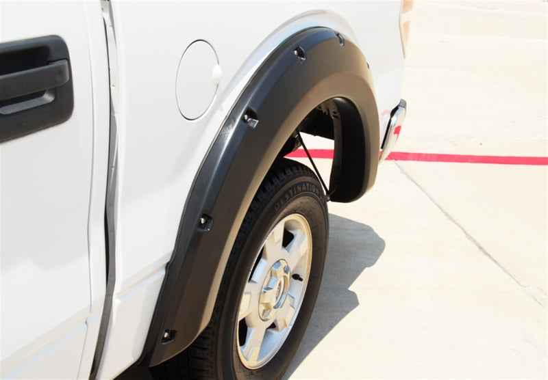 Lund 09-14 Ford F-150 (Excl Raptor) RX-Rivet Style Smooth Elite Series Fender Flares - Black (4 Pc.) - Burkken Auto Parts