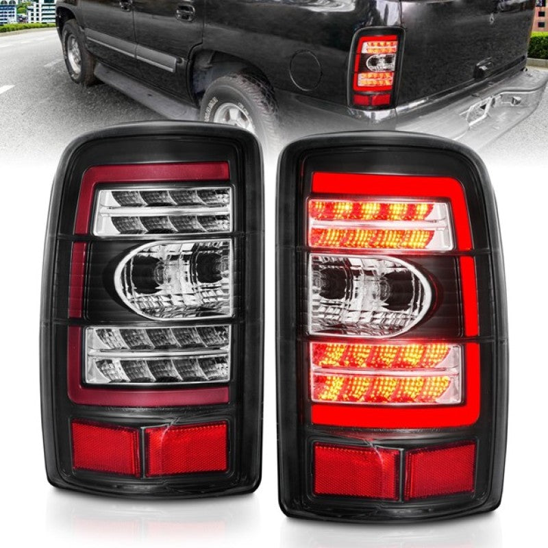 ANZO 2000-2006 Chevrolet Tahoe LED Tail Lights w/ Clear Lens Black Housing - Burkken Auto Parts