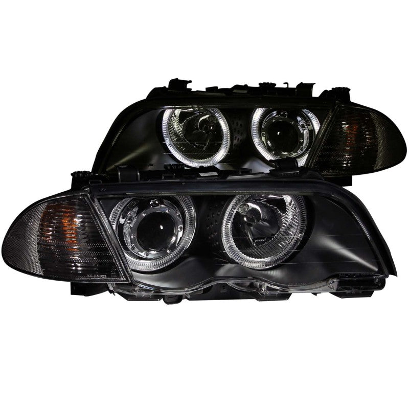 ANZO 1999-2001 BMW 3 Series E46 Projector Headlights w/ Halo Black (CCFL) - Burkken Auto Parts