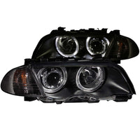 ANZO 1999-2001 BMW 3 Series E46 Projector Headlights w/ Halo Black (CCFL) - Burkken Auto Parts