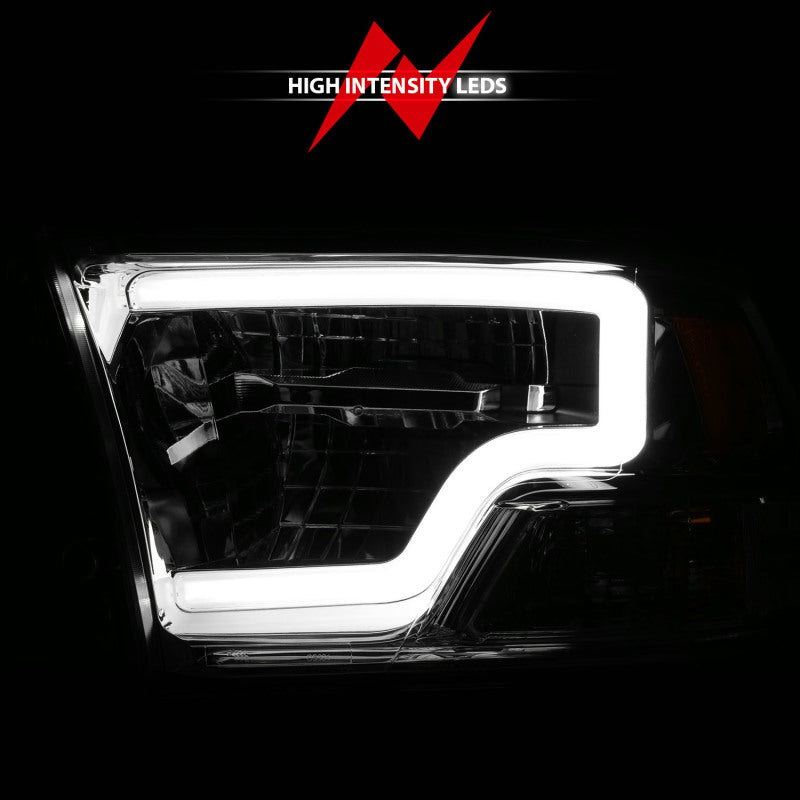 ANZO 2009-2020 Dodge Ram 1500 Full LED Square Projector Headlights w/ Chrome Housing Chrome Amber - Burkken Auto Parts