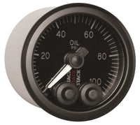 Autometer Stack Instruments Pro Control 52mm 0-100 PSI Oil Pressure Gauge - Black (1/8in NPTF Male) - Burkken Auto Parts