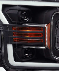 AlphaRex 18-19 Ford F-150 PRO-Series Proj Headlights Plank Style Matte Blk w/Activ Light/Seq Signal - Burkken Auto Parts