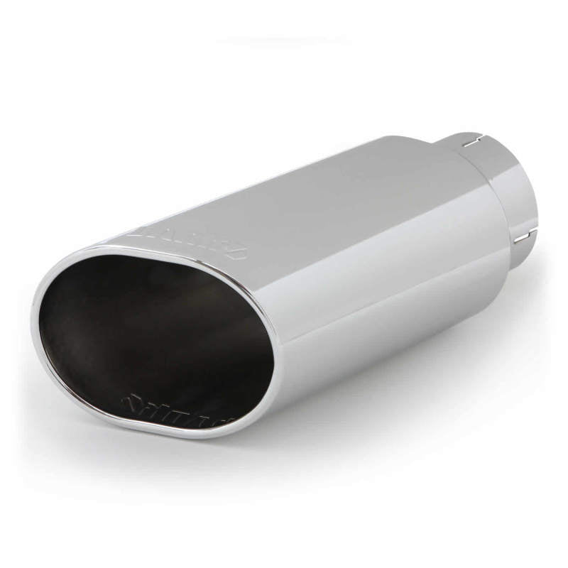 Banks Power Tailpipe Tip Kit - SS Obround Slash Cut - Chrome - 4in Tube - 5in X 6in X 14in - Burkken Auto Parts