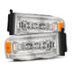AlphaRex 02-05 Dodge Ram 1500 NOVA LED Proj Headlights Plank Style Chrome w/Activ Light/Seq Signal - Burkken Auto Parts