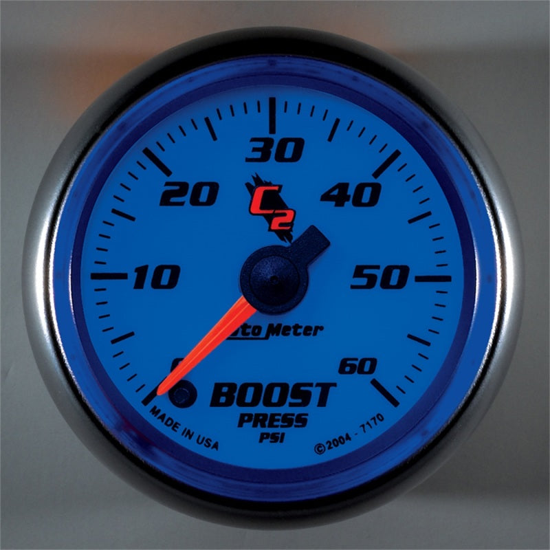 AutoMeter Gauge Boost 2-1/16in. 60PSI Digital Stepper Motor C2 - Burkken Auto Parts
