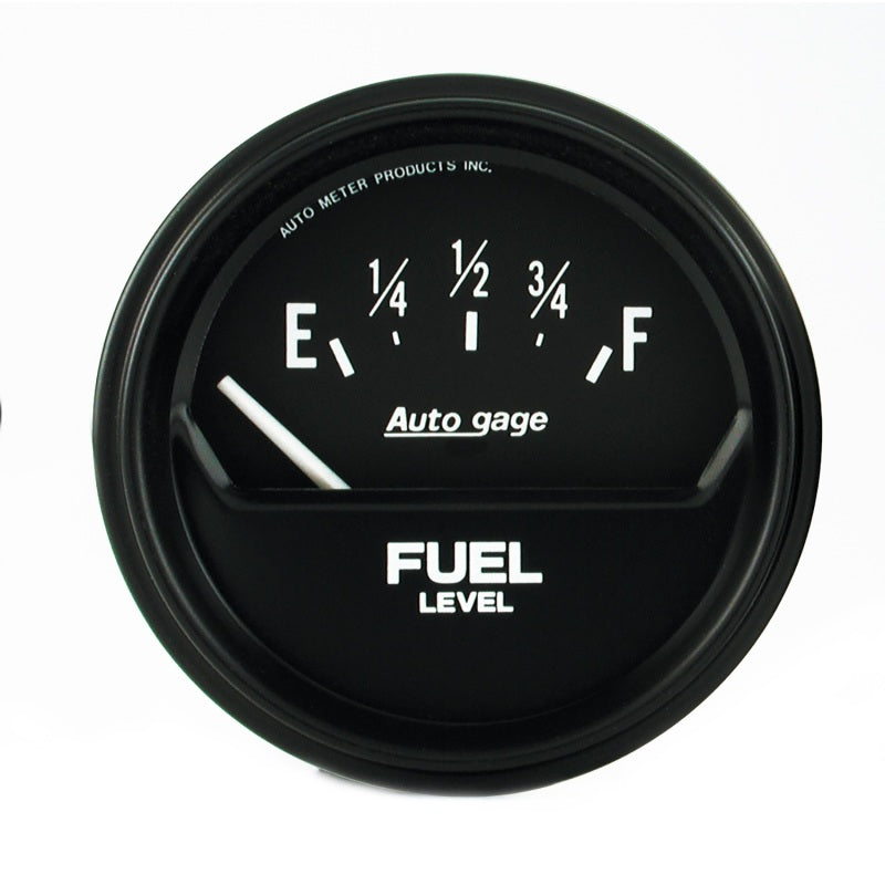 Autometer AutoGage 2-5/8in 0-90 Short Sweep Electrical Fuel Level - Black - Burkken Auto Parts