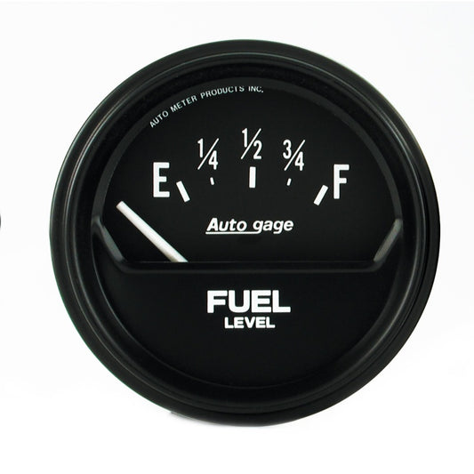 Autometer AutoGage 2-5/8in 0-90 Short Sweep Electrical Fuel Level - Black - Burkken Auto Parts