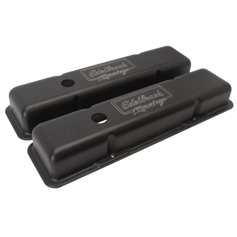 Edelbrock Valve Cover Victor Series Chevrolet 1959-1986 262-400 CI V8 Low Black - Burkken Auto Parts