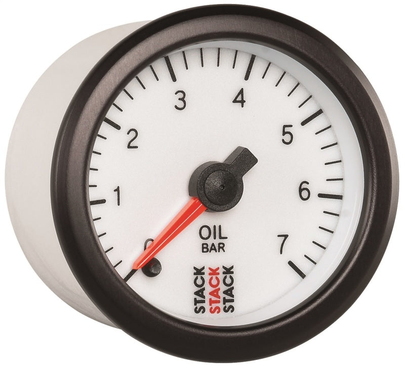 Autometer Stack 52mm 0-7 Bar M10 Male Pro Stepper Motor Oil Pressure Gauge - White - Burkken Auto Parts