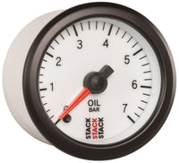 Autometer Stack 52mm 0-7 Bar M10 Male Pro Stepper Motor Oil Pressure Gauge - White - Burkken Auto Parts