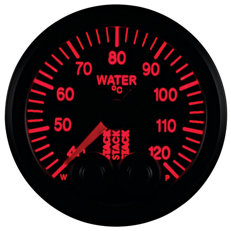 Autometer Stack 52mm 40-120 Deg C 1/8in NPTF Male Pro-Control Water Temp Gauge - Black - Burkken Auto Parts
