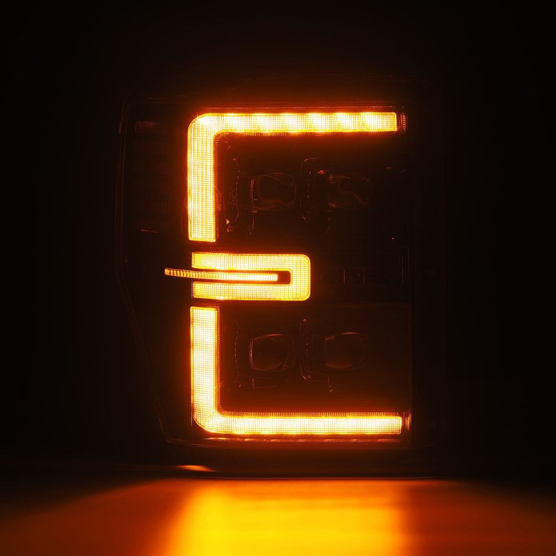 AlphaRex 08-10 Ford F250-550 NOVA-Series LED Projector Headlights Alpha-Blk w/Activ Light/Seq Signal - Burkken Auto Parts