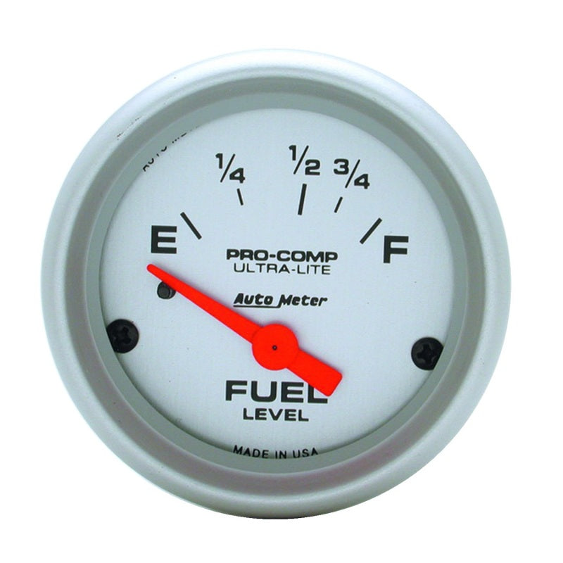 Autometer Ultra-Lite 52mm 16 OHMS Empty/158 OHMS Full Short Sweep Electronic Fuel Level Gauge - Burkken Auto Parts