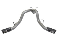 aFe LARGE BORE-HD 4in 409-SS DPF-Back Exhaust w/Dual Black Tips 2017 GM Duramax V8-6.6L (td) L5P - Burkken Auto Parts