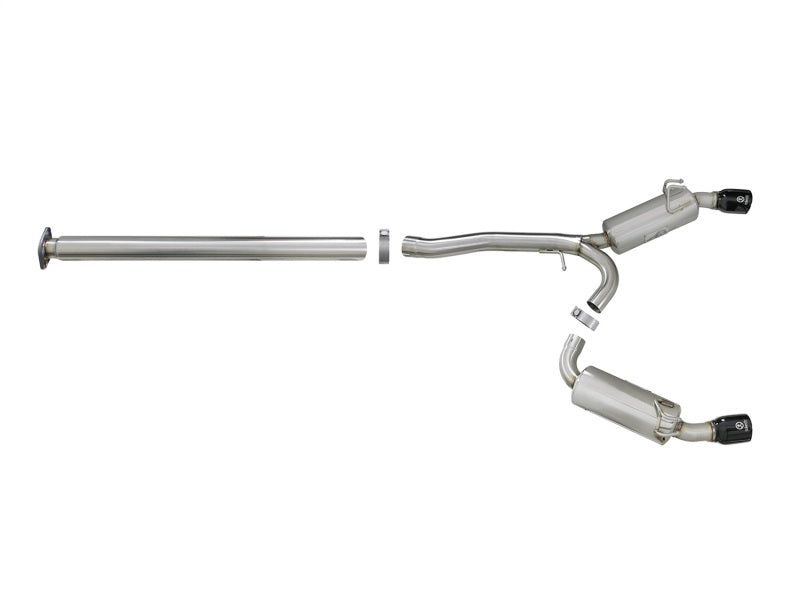 aFe Takeda 3in. to 2.5in. 304 SS C/B Exhaust 08-15 Mitsubishi Lancer EVO I4-2.0L (t) - Black Tips - Burkken Auto Parts