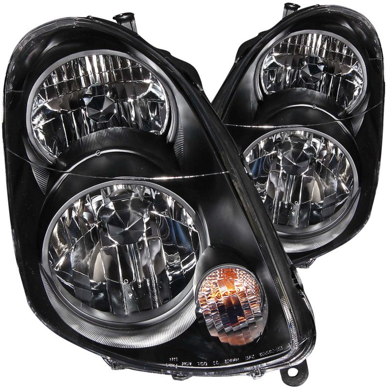 ANZO 2003-2004 Infiniti G35 Crystal Headlights Black - Burkken Auto Parts