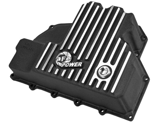 AFE Engine Oil Pan Black Machined; 14-16 Dodge RAM 1500 EcoDiesel 3.0L V6 (td) - Burkken Auto Parts