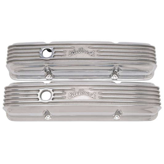 Edelbrock Valve Cover Classic Series Chevrolet 1959-1986 262-400 CI V8 Polshed - Burkken Auto Parts