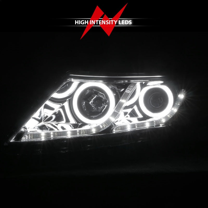 ANZO 2011-2013 Kia Optima Projector Headlights w/ Halo Chrome (CCFL) - Burkken Auto Parts