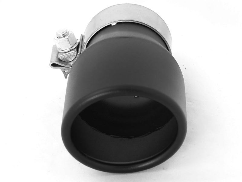 aFe MACH Force-XP 409 SS Single Wall Universal Clamp On Exhaust Tip - Black - Burkken Auto Parts