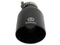 aFe Takeda 409 SS Clamp-On Exhaust Tip 2.5in. Inlet / 4.5in. Outlet / 9in. L - Black - Burkken Auto Parts