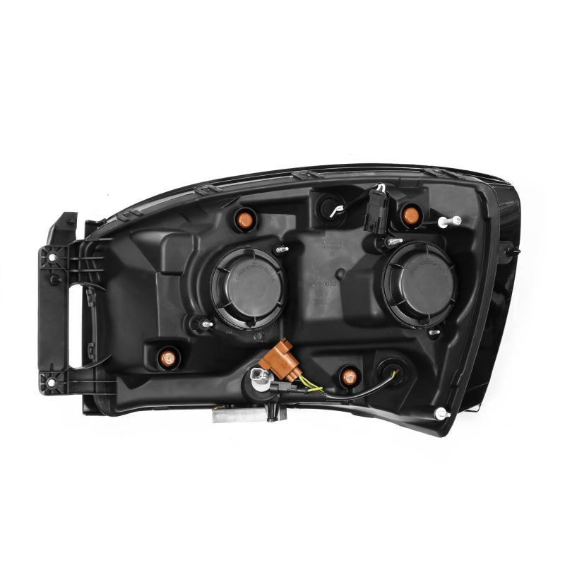 AlphaRex 06-08 Dodge Ram 1500HD NOVA LED ProjHeadlights Plank Style Blk w/Seq Signal/DRL/Amber LED - Burkken Auto Parts