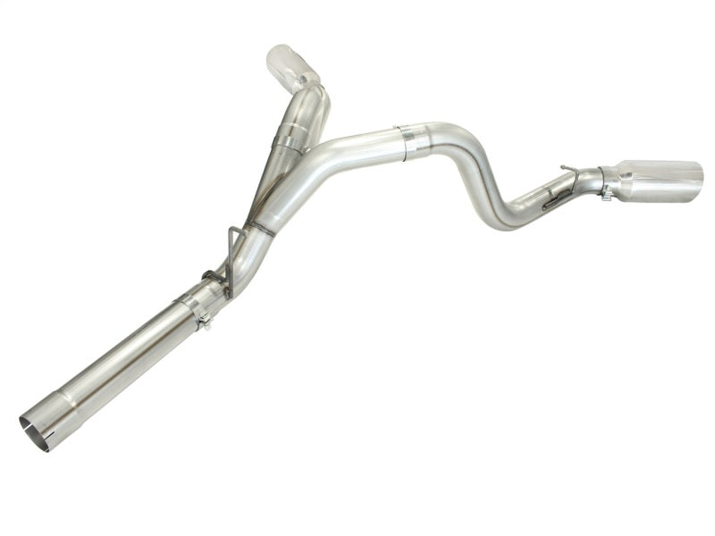 aFe MachForce XP Exhaust 4inch DP-Back All SS 2011-14 GM Diesel Trucks V8-6.6L LML Polished - Burkken Auto Parts