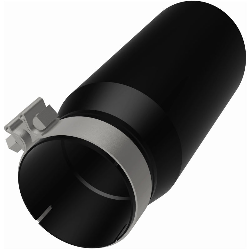 MagnaFlow Tip Stainless Black Coated Single Double Round Single Outlet 5in Dia 4in Inlet 13in L - Burkken Auto Parts