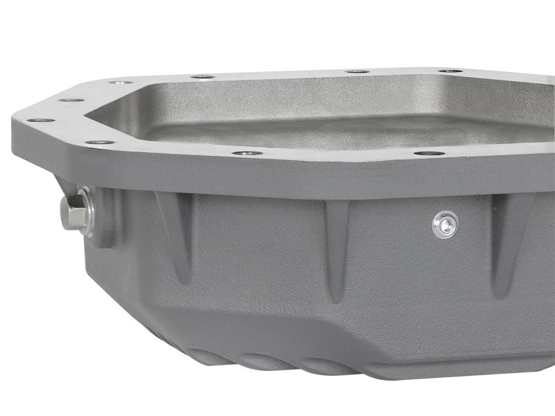 aFe Power Street Ser Rear Diff Cover Raw w/Mach Fin 2017 Ford Diesel Trucks V8-6.7L(td) Dana M275-14 - Burkken Auto Parts