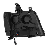AlphaRex 07-13 Chevy Avalanche NOVA LED Proj Headlights Plank Style Matte Black w/Activ Light/DRL - Burkken Auto Parts