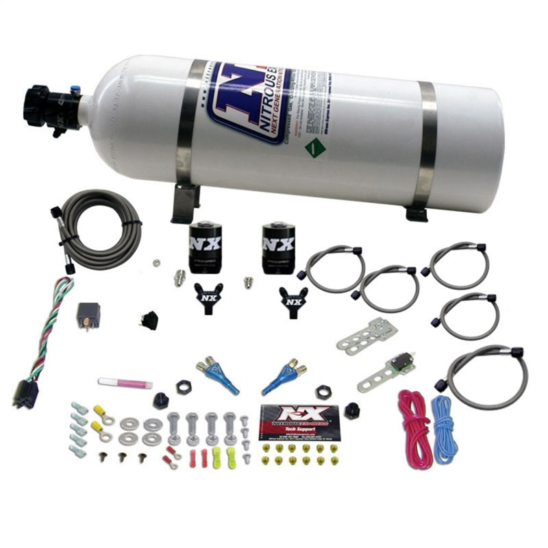 Nitrous Express 08-10 Dodge Viper EFI Dual Nozzle (100-300HP) w/15lb Bottle - Burkken Auto Parts