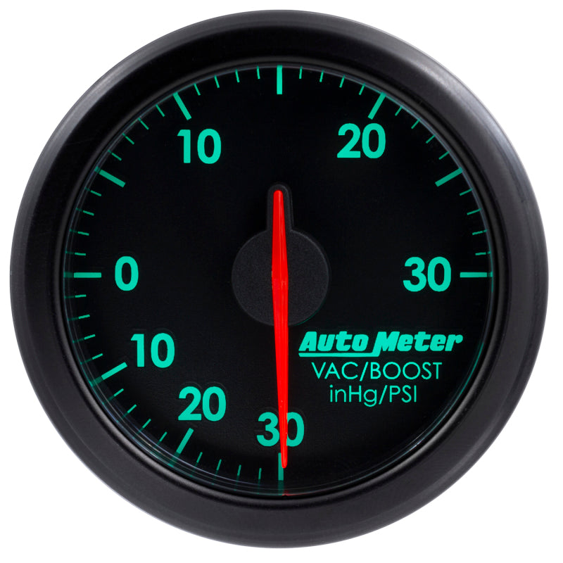 Autometer Airdrive 2-1/6in Boost/Vac Gauge 30in HG/30 PSI - Black - Burkken Auto Parts
