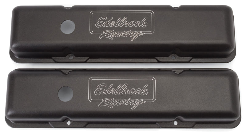 Edelbrock Valve Cover Victor Series Chevrolet 1959-1986 262-400 CI V8 Low Black - Burkken Auto Parts