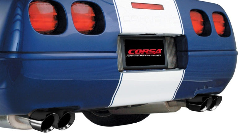 Corsa 1996-1996 Cat-Back Exhaust w/ Twin 3.5in Black Tips 96-96 Chevrolet Corvette C4 5.7L V8 LT4 - Burkken Auto Parts