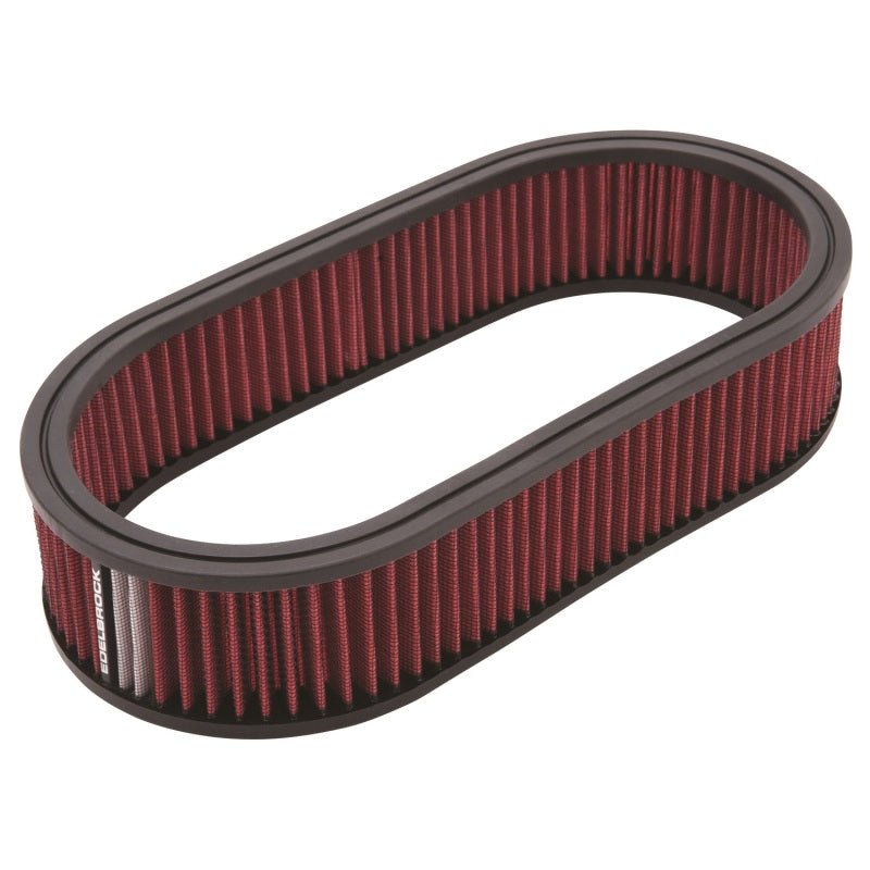 Edelbrock Air Cleaner Element Oval 2 5In Tall Red w/ White Strip - Burkken Auto Parts