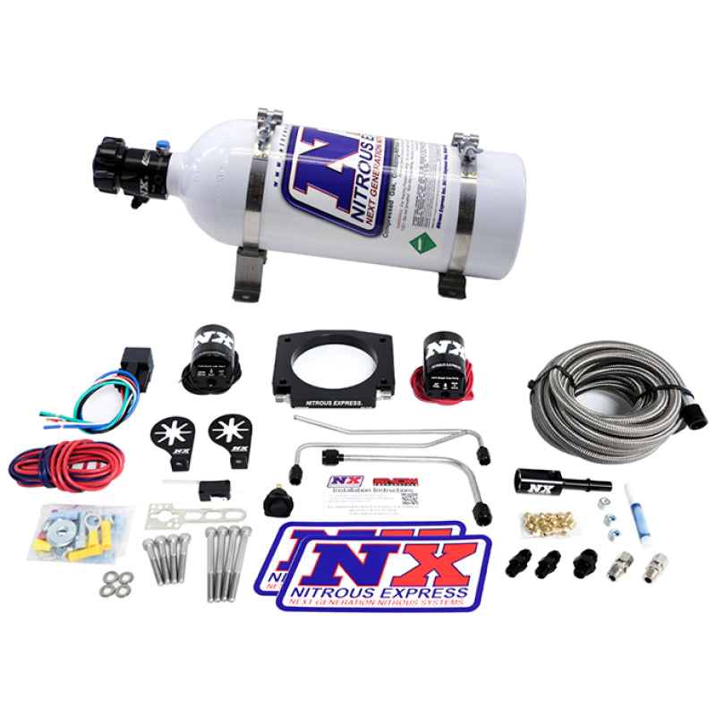 Nitrous Express LS Single Entry 90mm Plate Hardline System (50-400hp) w/5lb Bottle - Burkken Auto Parts