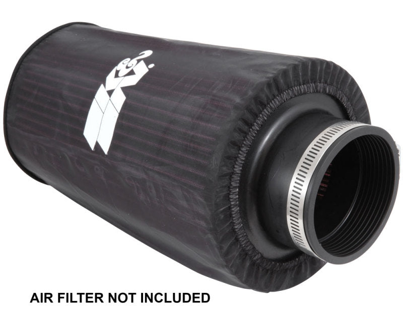 K&N Universal Round Tapered Filter Wrap - Black - 6in Base ID x 4.625in Top ID x 9in Height - Burkken Auto Parts