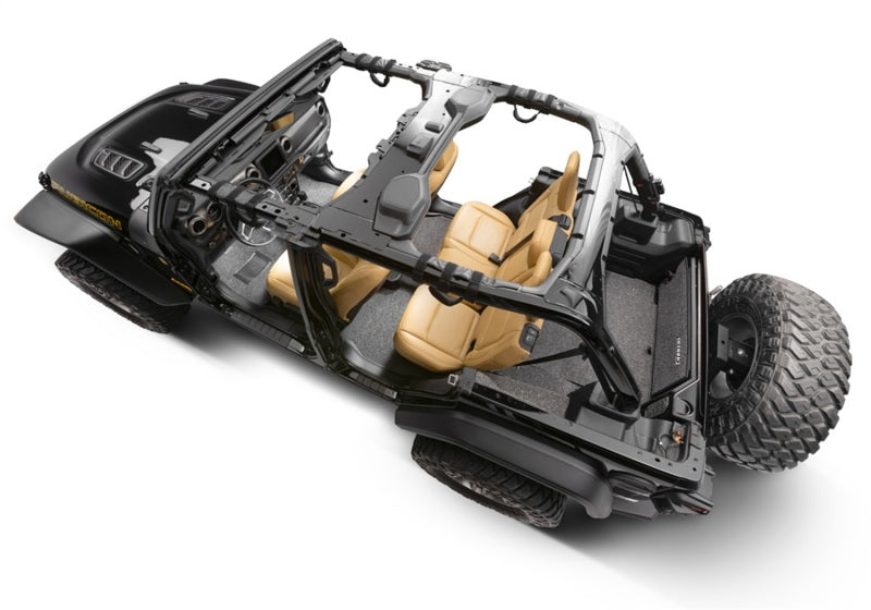 BedRug 2018+ Jeep JL 2Dr Front 2 Pc Floor Kit (Incl Heat Shields) - Burkken Auto Parts