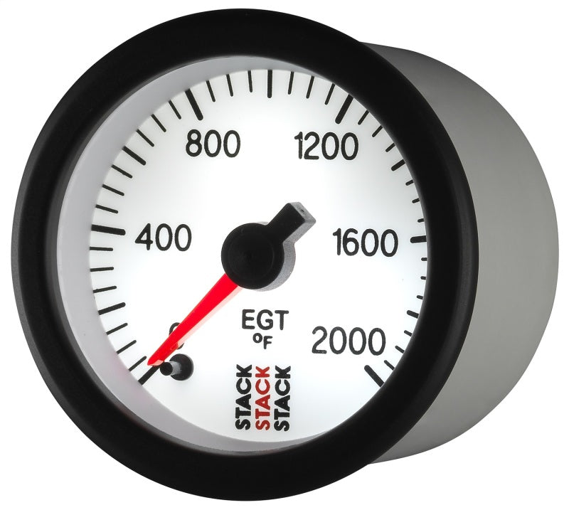 Autometer Stack 52mm 0-2000 Deg F Pro Stepper Motor Exhaust Gas Temp Gauge - White - Burkken Auto Parts