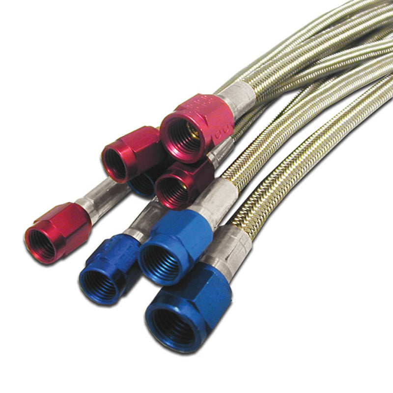 Nitrous Express 6AN 6ft Stainless Steel Braided Hose - Red - Burkken Auto Parts