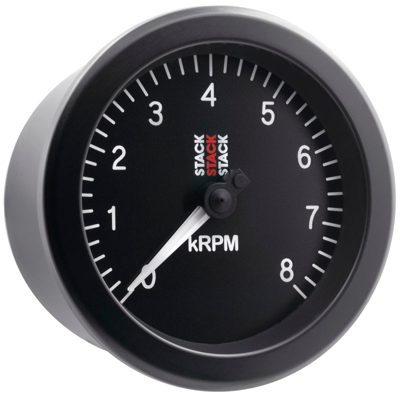 Autometer Stack Sport 88mm 0-8K RPM Tachometer - Black - Burkken Auto Parts