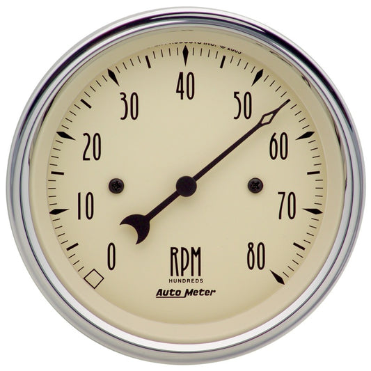 Autometer 3-3/8in. Antique Beige 8K RPM In-Dash Tachometer Gauge - Burkken Auto Parts
