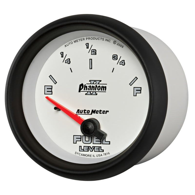 AutoMeter Gauge Fuel Level 2-5/8in. 240 Ohm(e) to 33 Ohm(f) Elec Phantom II - Burkken Auto Parts