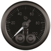 Autometer Stack Instruments Pro Control 52mm 0-100 PSI Oil Pressure Gauge - Black (1/8in NPTF Male) - Burkken Auto Parts