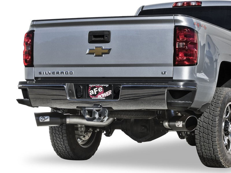 aFe Atlas Exhaust 4in Dual DPF-Back Al Steel w/ Black Tips 16-17 GM Diesel Truck V8-6.6L (td) LML - Burkken Auto Parts