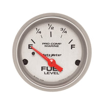 Autometer Marine Silver Ultra-Lite 2-1/16in Electric Fuel Level Gauge - Burkken Auto Parts