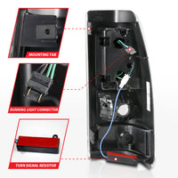 ANZO 2003-2006 Chevy Silverado 1500 LED Taillights Plank Style Black w/Clear Lens - Burkken Auto Parts