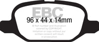 EBC 11+ Fiat 500 1.4 (ATE Calipers) Redstuff Rear Brake Pads - Burkken Auto Parts